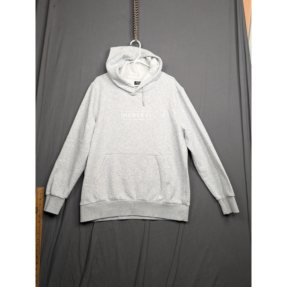 Hurley Men's Hoodie Color Gray Size Large Pullover Sweatshirt